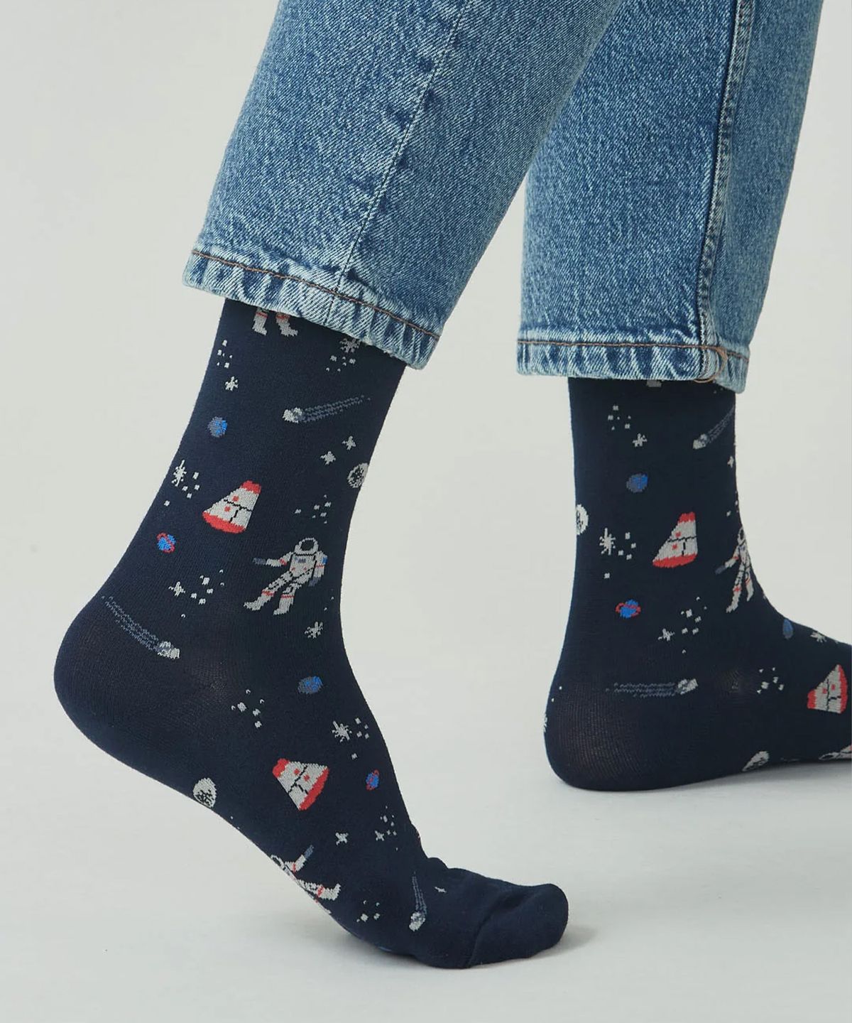 삭스타즈(SOCKSTAZ) GCT012 남녀공용 Astronaut 패턴 면양말