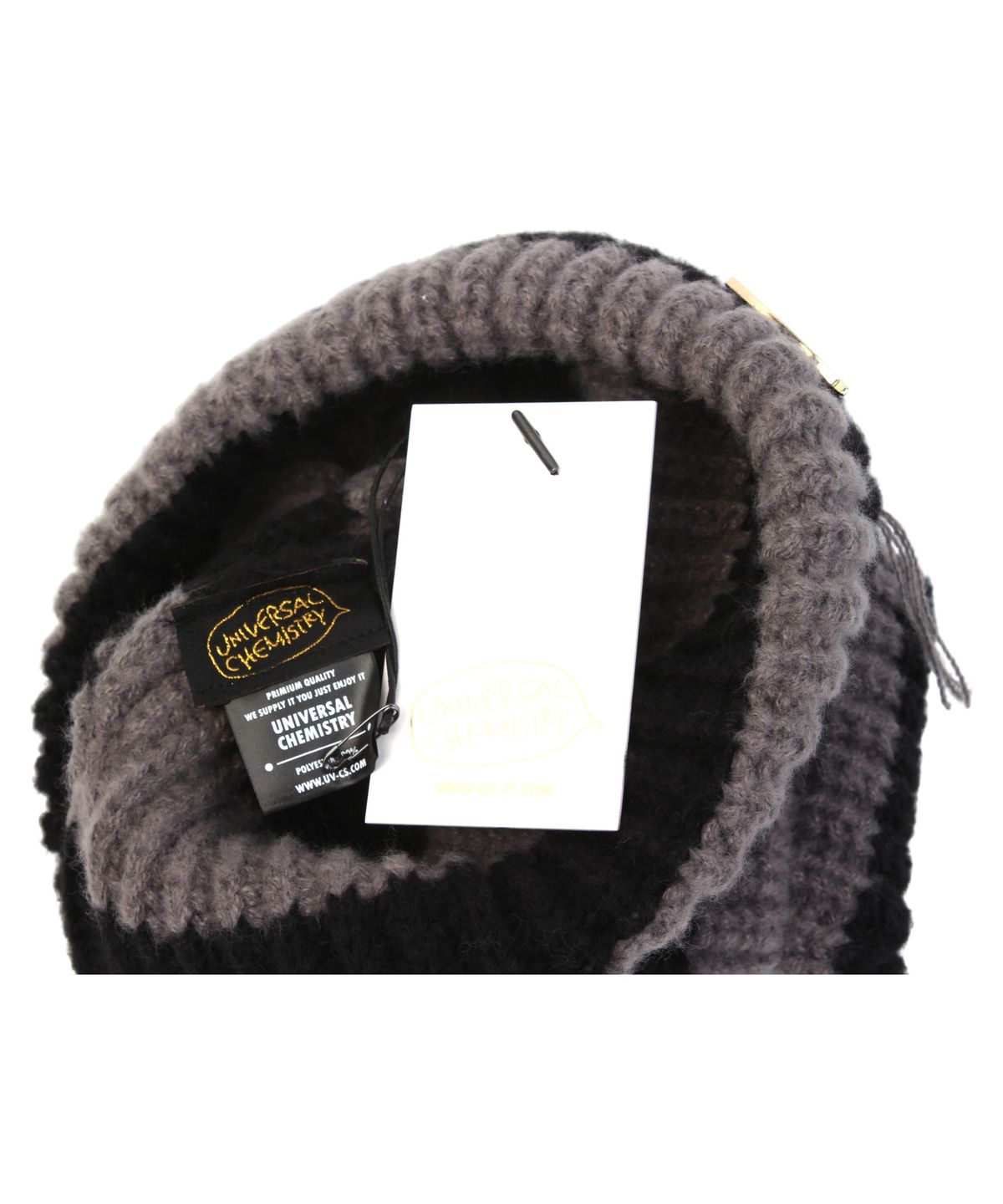 유니버셜 케미스트리(UNIVERSAL CHEMISTRY) Vintage Fox Black-Gray Beanie 고양이비니