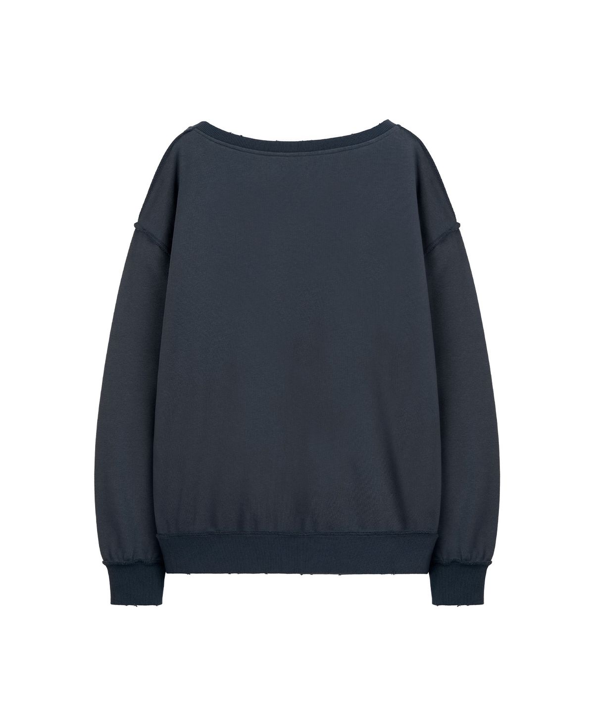지제뮤지엄(ZIZEMUSEUM) DEEP V-NECK OVERSIZED SWEATSHIRT (NAVY)