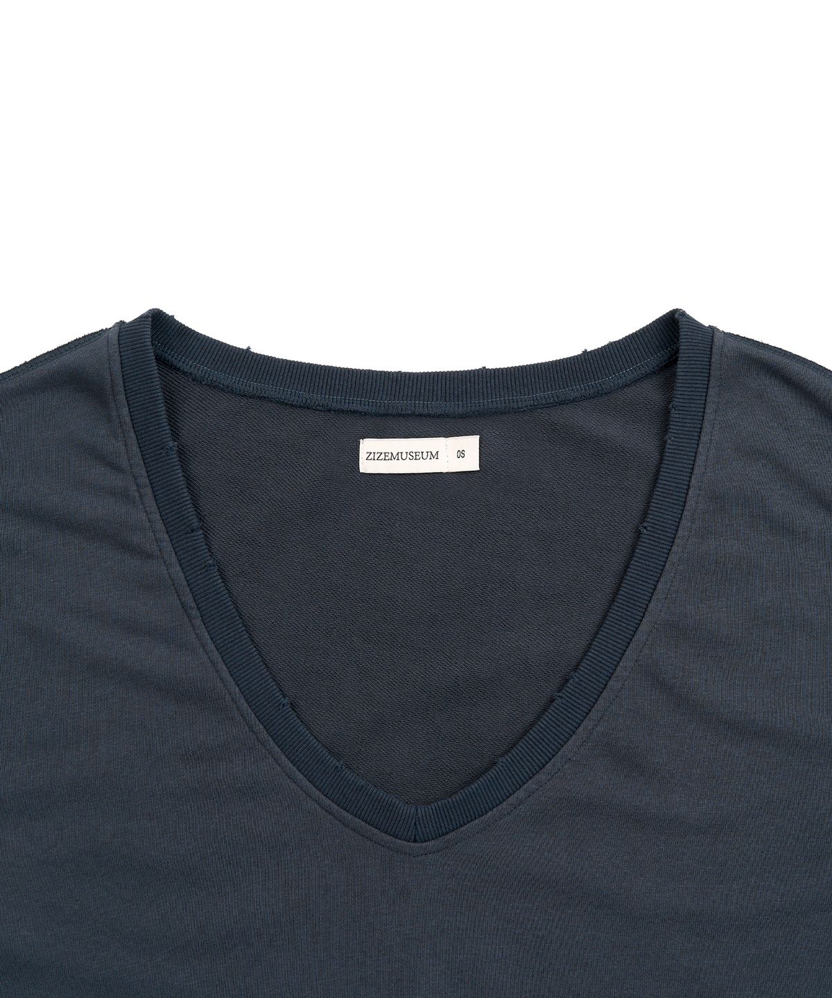지제뮤지엄(ZIZEMUSEUM) DEEP V-NECK OVERSIZED SWEATSHIRT (NAVY)