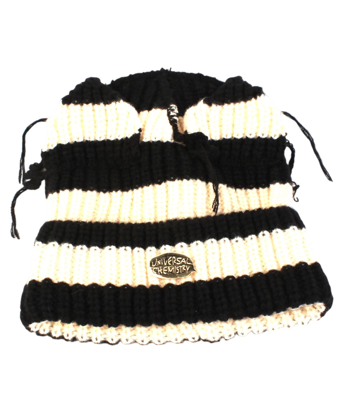 유니버셜 케미스트리(UNIVERSAL CHEMISTRY) Vintage Fox Black-Ivory Beanie 고양이비니