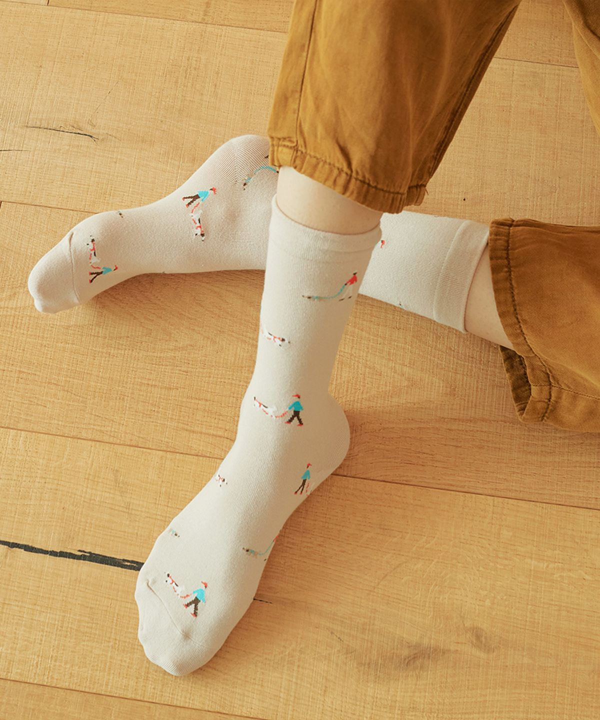 삭스타즈(SOCKSTAZ) GCT021 남녀공용 애니멀패턴 면양말 dog walker