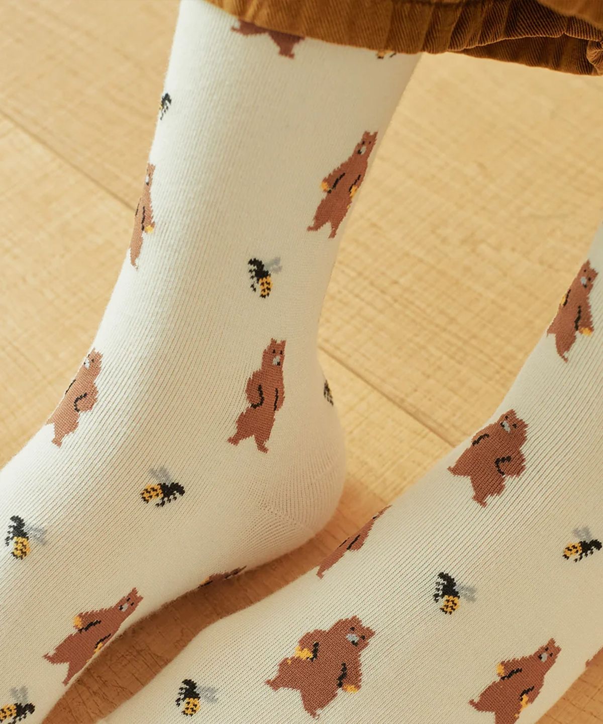 삭스타즈(SOCKSTAZ) GCT023 남녀공용 애니멀패턴 면양말 honey bear