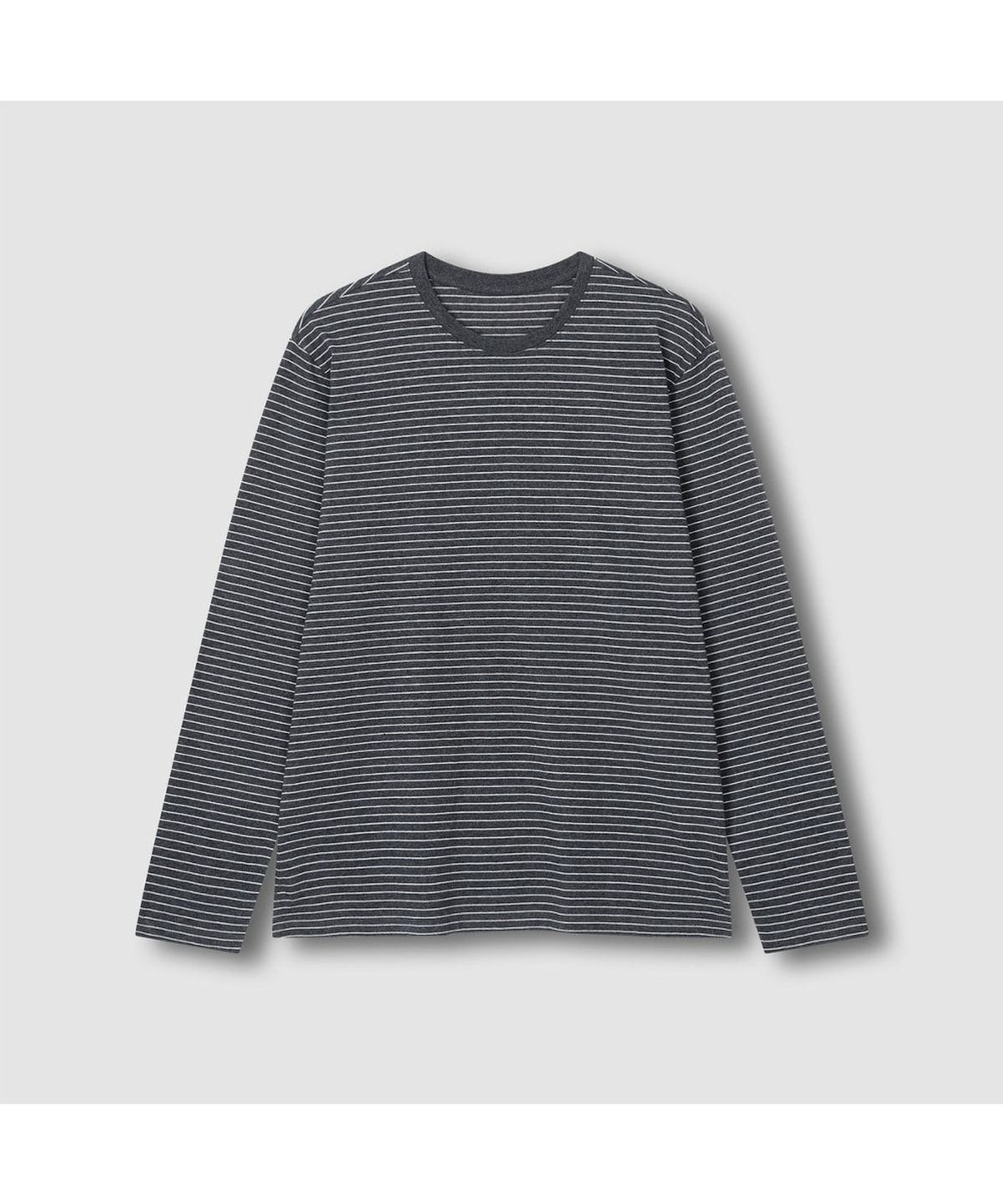 자주(JAJU) [SET] 남 스마트 코튼 라운드넥 긴팔 라운지 티셔츠, 10부 라운지 팬츠_다크 차콜&챠콜