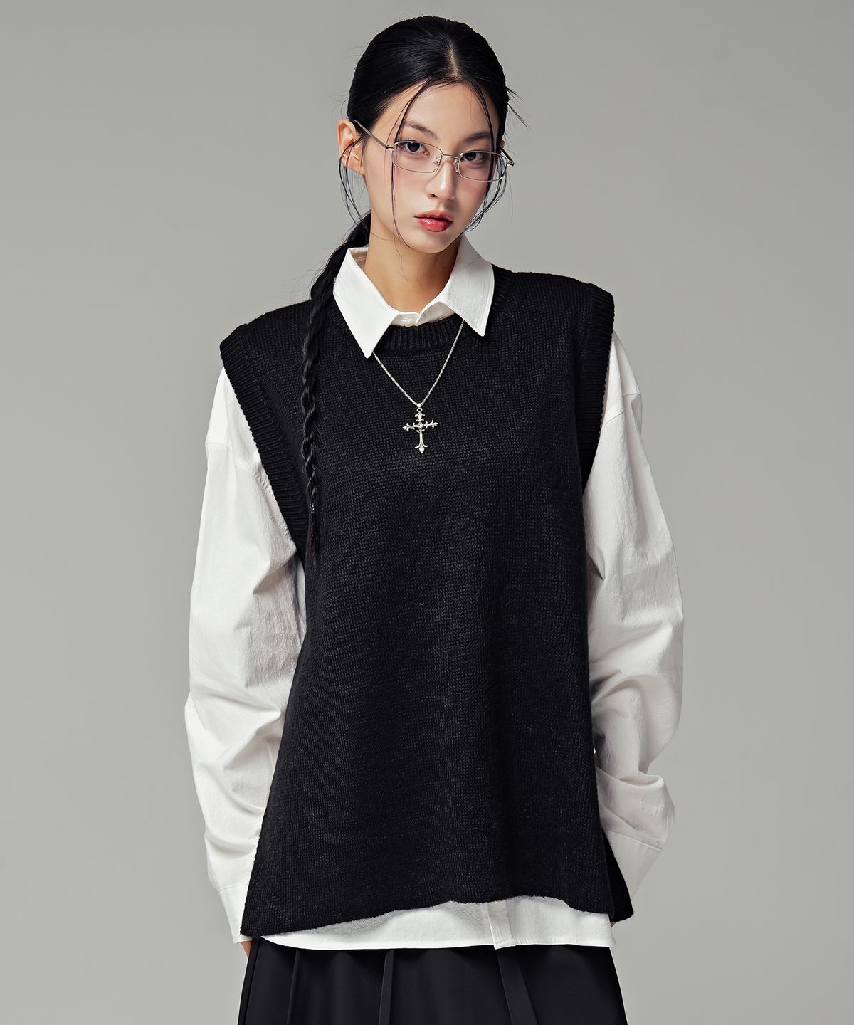 어반드레스(AVANDRESS) Vivid Slit Knit Vest_7COL