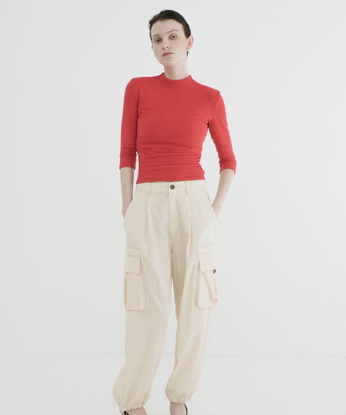 클라네(CLANE) MOCK NECK MID SLEEVE TOPS