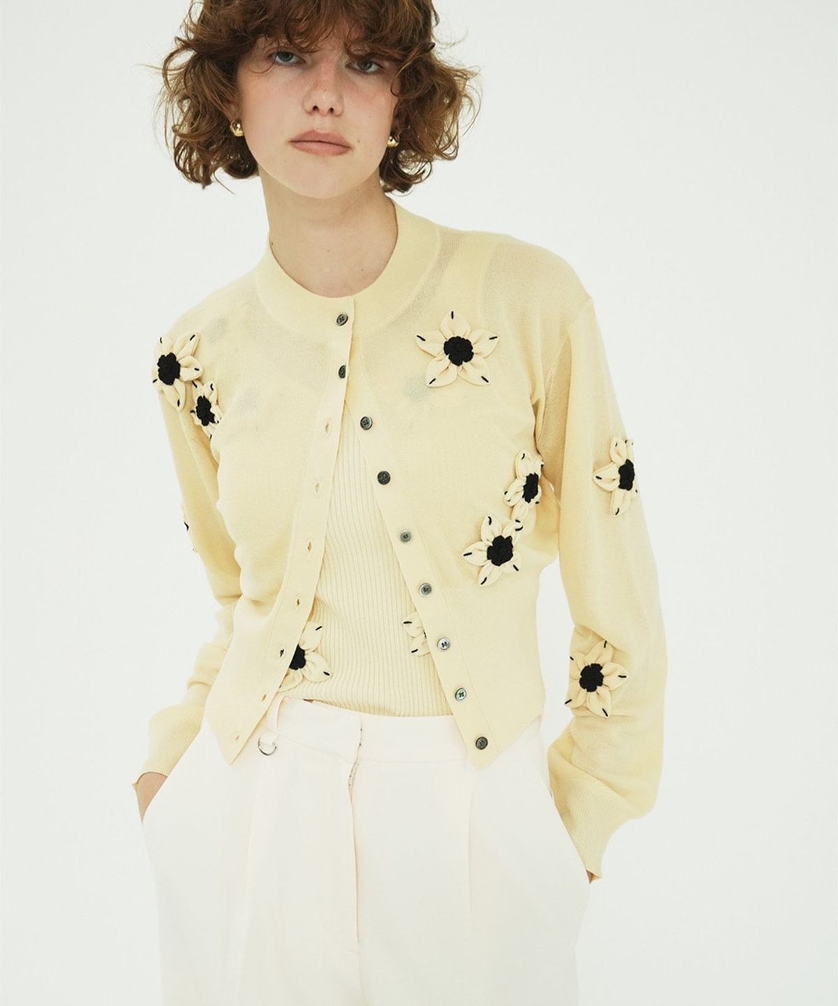 클라네(CLANE) FLOWER MOTIF KNIT CARDIGAN