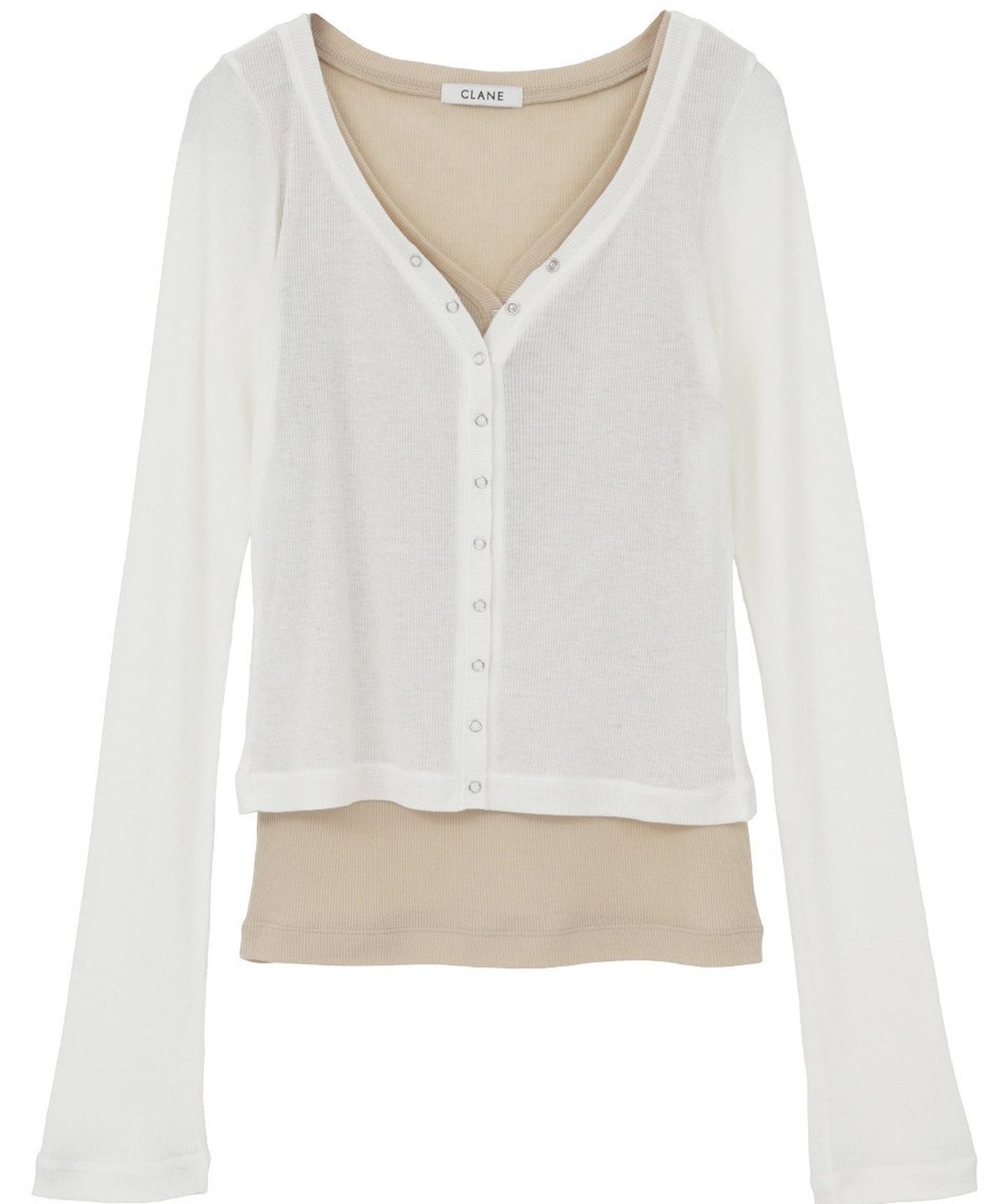 클라네(CLANE) CURVED NECK LAYERED SET TOPS