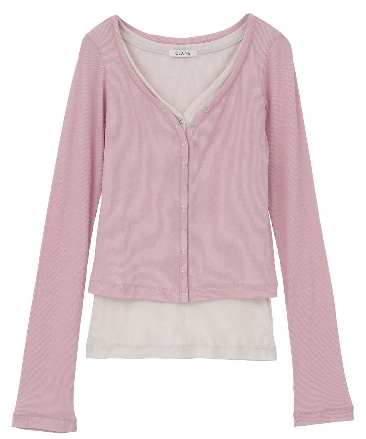 클라네(CLANE) CURVED NECK LAYERED SET TOPS