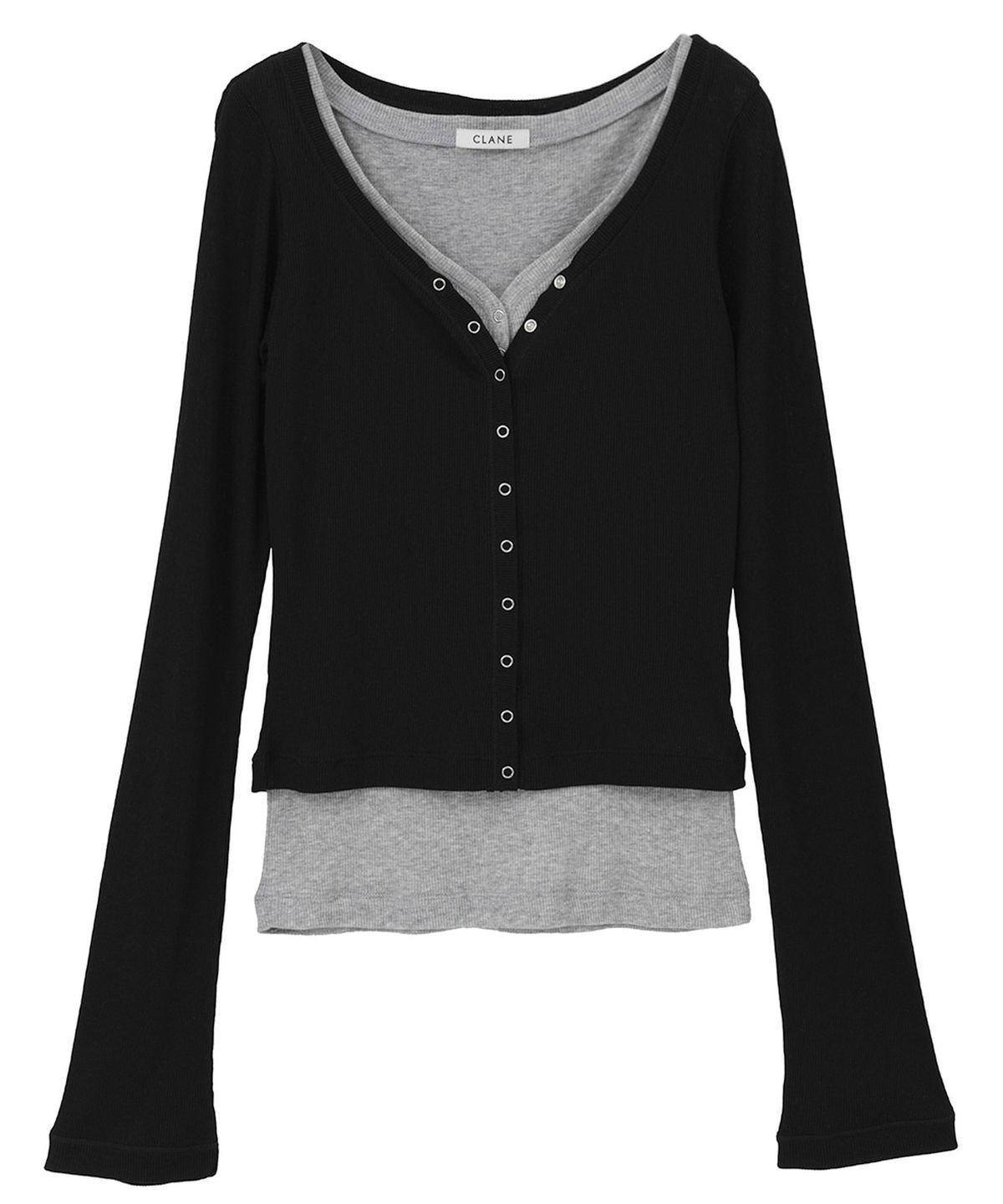 클라네(CLANE) CURVED NECK LAYERED SET TOPS