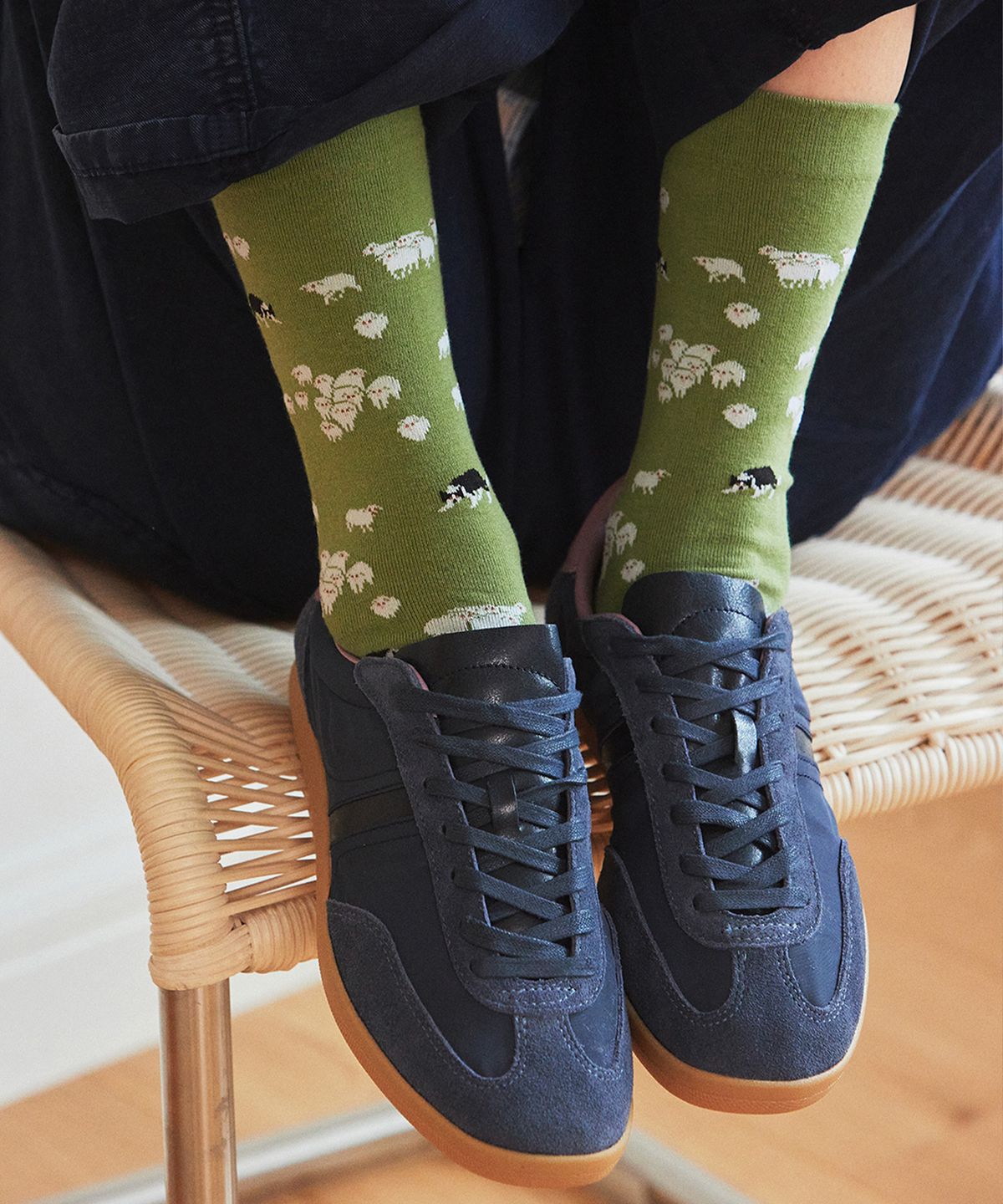 삭스타즈(SOCKSTAZ) GCT029 남녀공용 애니멀패턴 면양말 sheep and dog