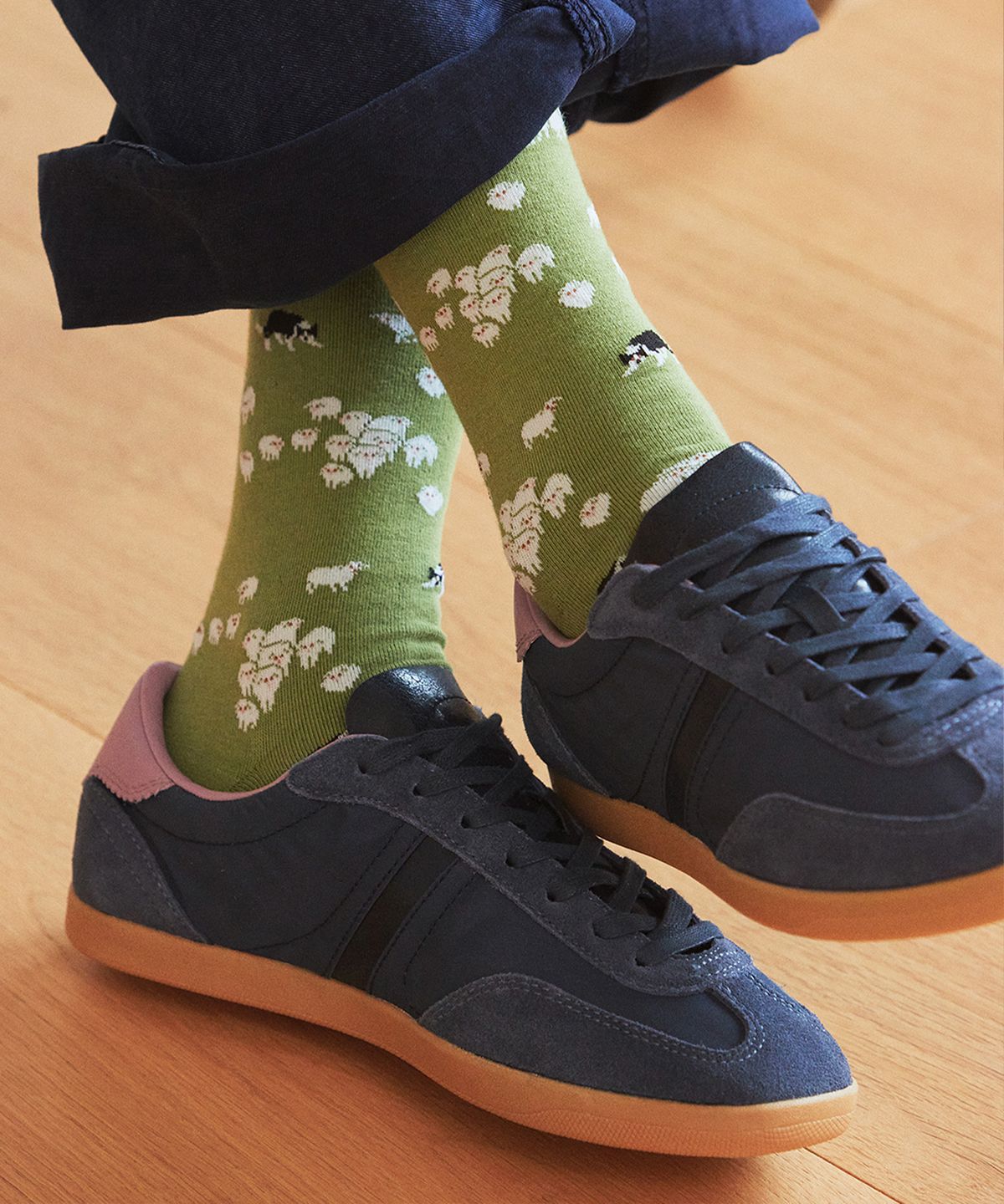 삭스타즈(SOCKSTAZ) GCT029 남녀공용 애니멀패턴 면양말 sheep and dog