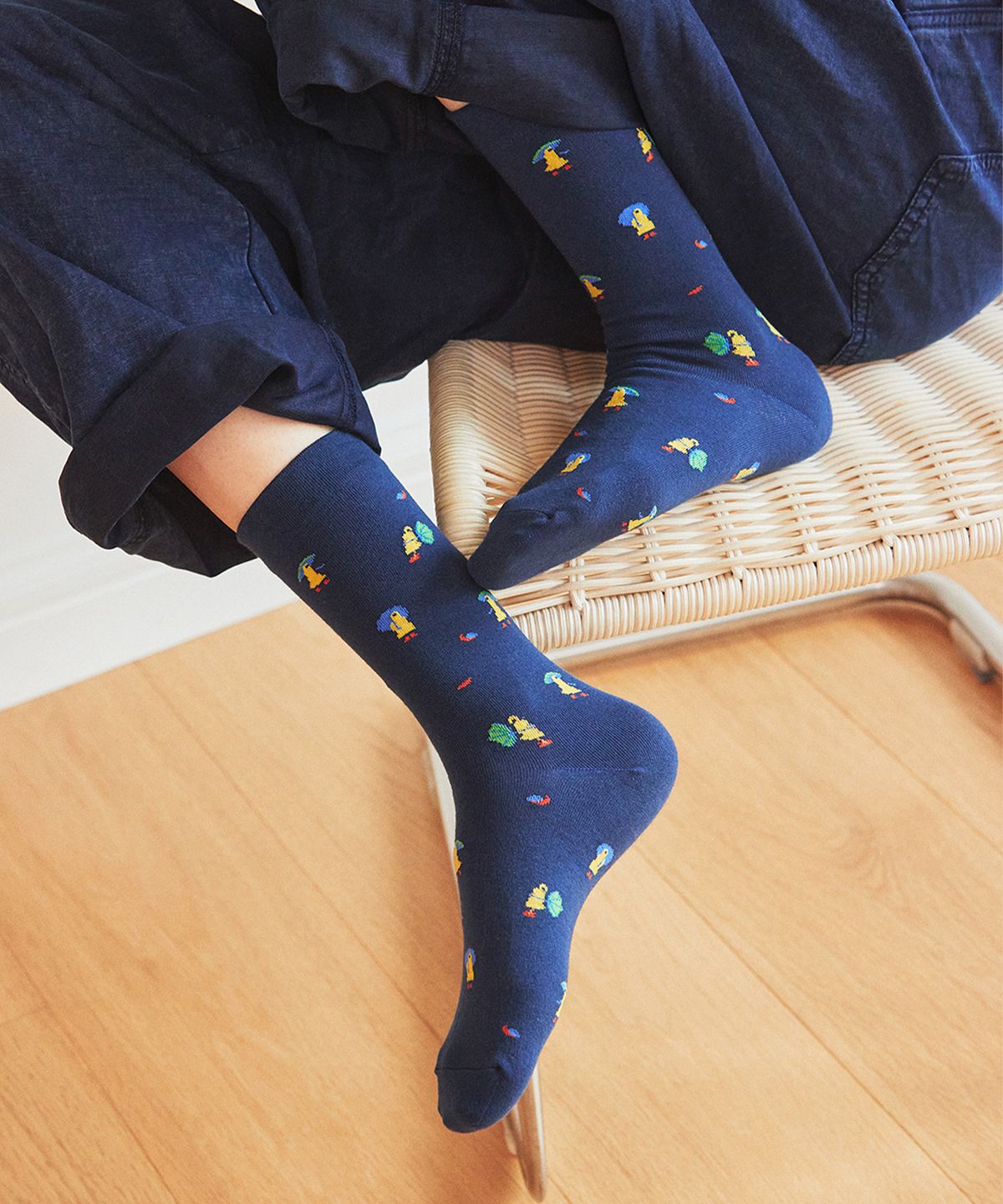 삭스타즈(SOCKSTAZ) GCT030 남녀공용 애니멀패턴 면양말 rainy day