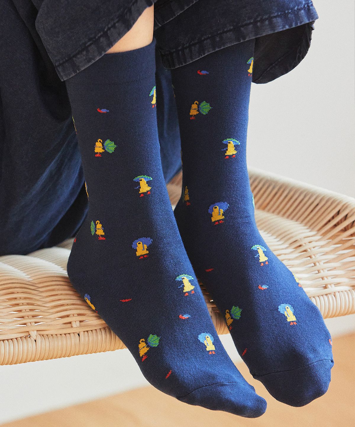 삭스타즈(SOCKSTAZ) GCT030 남녀공용 애니멀패턴 면양말 rainy day