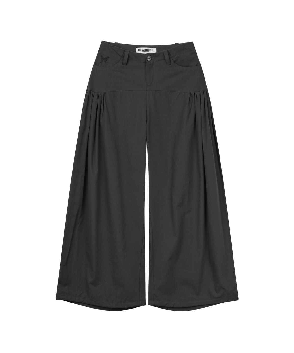 구월십일(GUWOLSIBIL) Ethnic Shirring Wide Pants Black