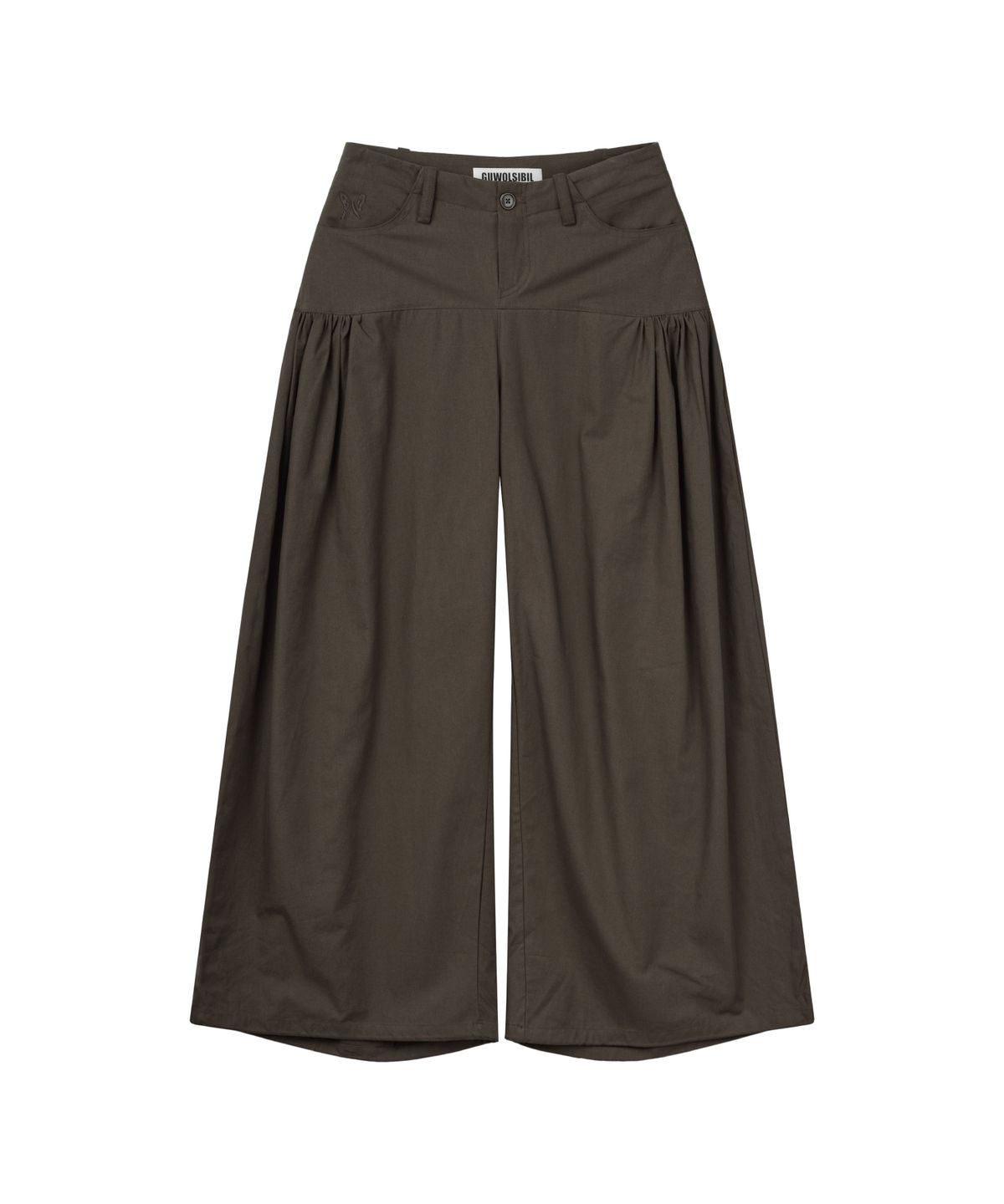 구월십일(GUWOLSIBIL) Ethnic Shirring Wide Pants Brown