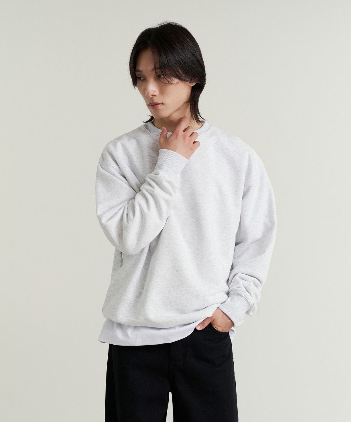 크레드먼스(CREEDMENS) 헤비 스웨트 오버핏 크루넥 맨투맨