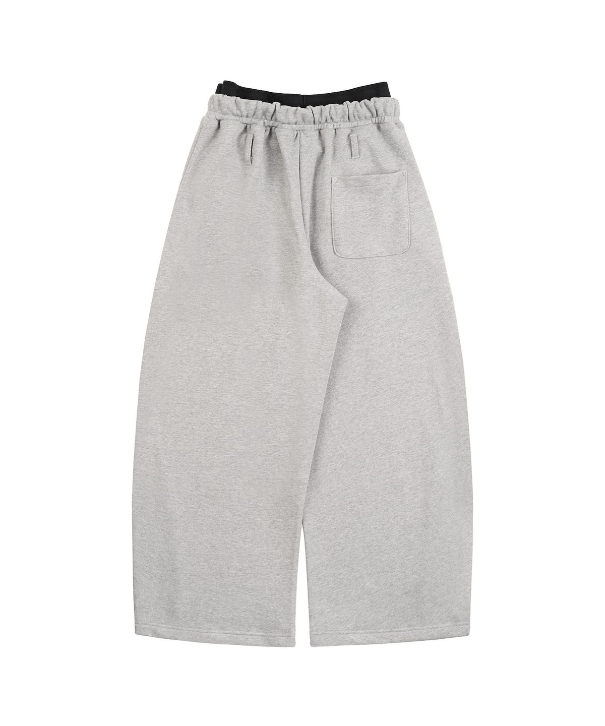 지제뮤지엄(ZIZEMUSEUM) LAYERED BANDING ONE-TUCK SWEATPANTS (MELANGE  GRAY)