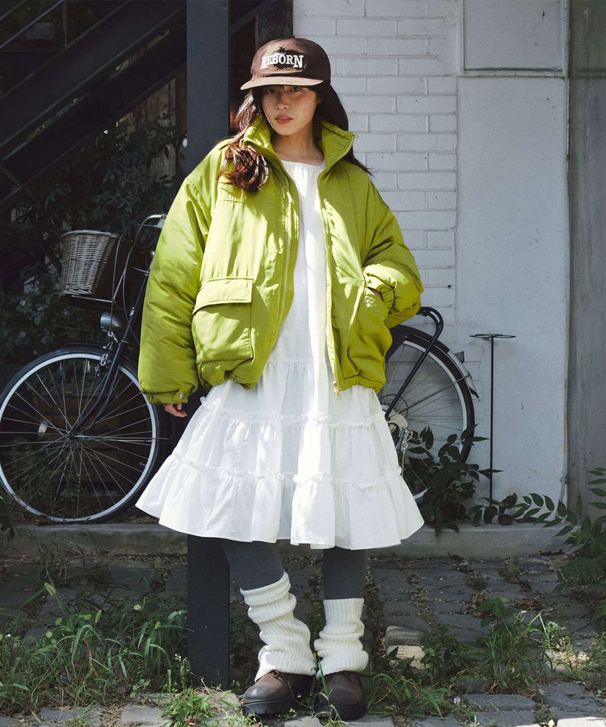 론론(RONRON) DOUBLE POCKET PUFFER PADDING OLIVE