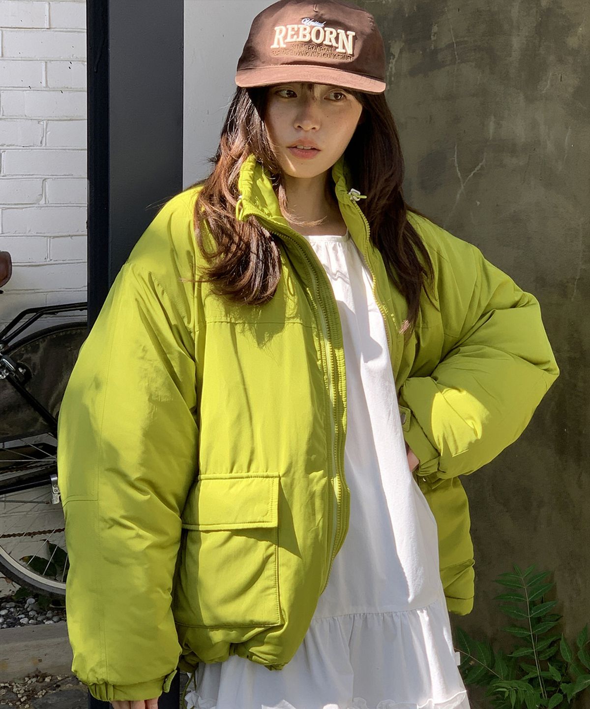 론론(RONRON) DOUBLE POCKET PUFFER PADDING OLIVE