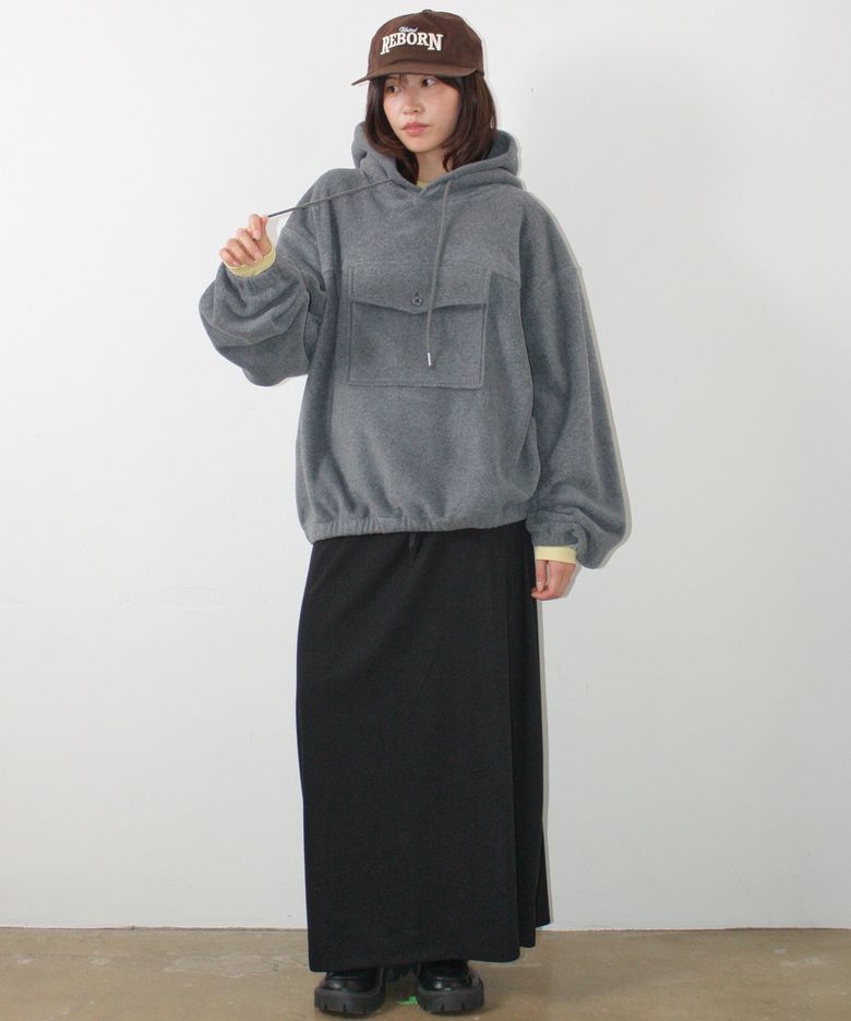 POCKET POINT FLEECE ANORAK CHARCOAL