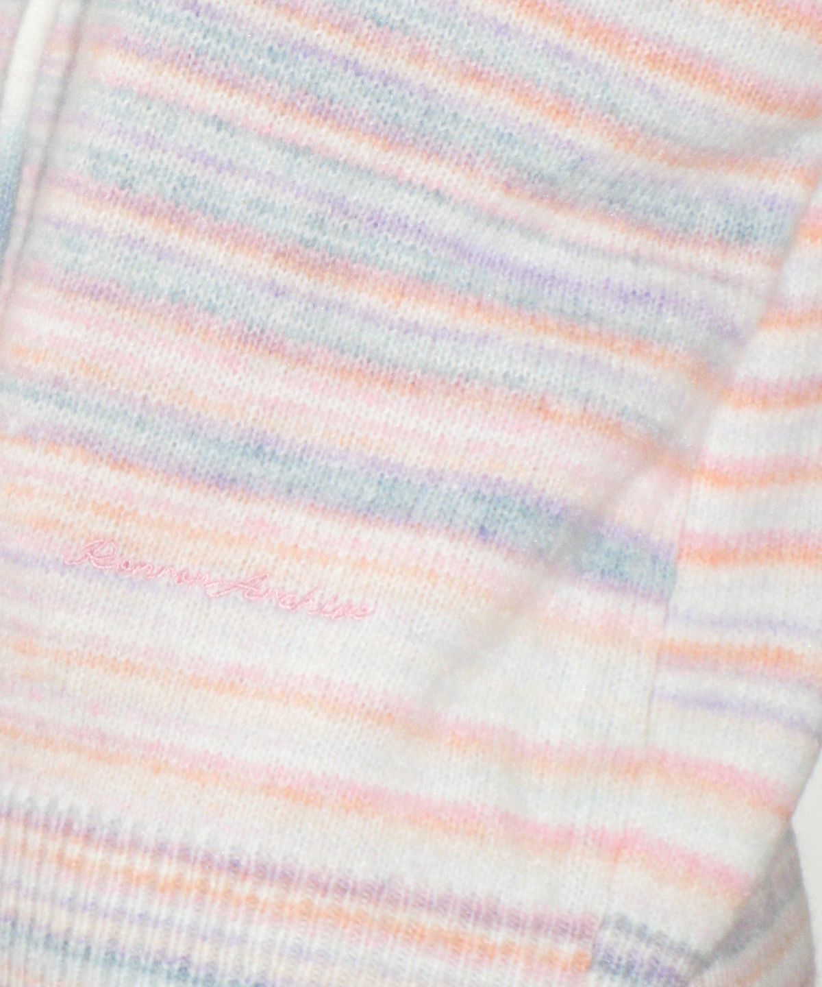 론론(RONRON) SOFT STRIPE HOOD KNIT PURPLE