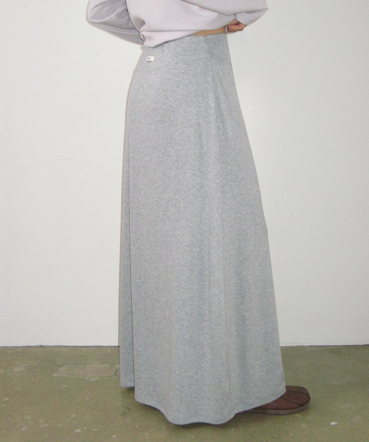 론론(RONRON) BASIC SPAN MAXI SKIRT GREY