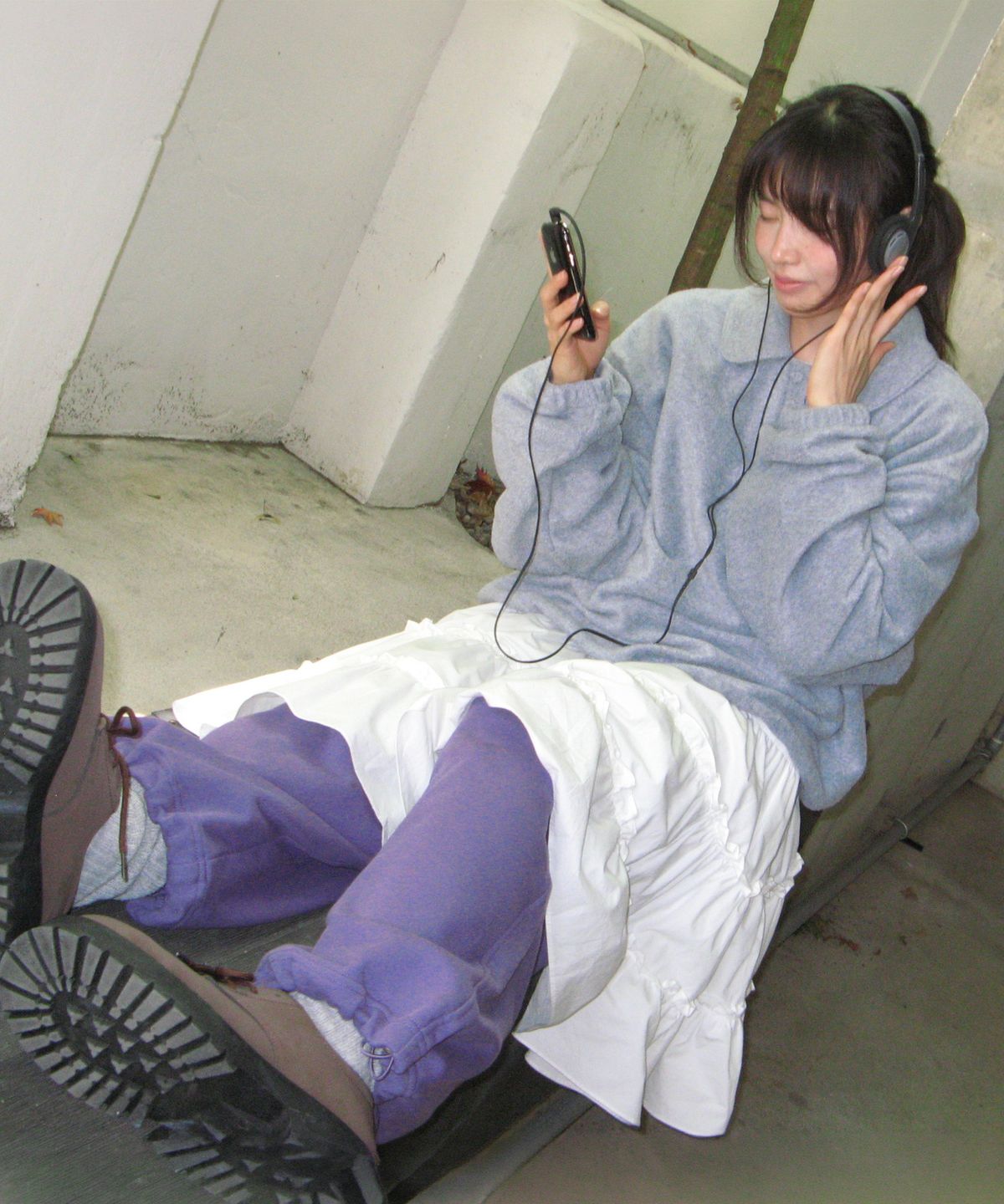 론론(RONRON) HEART POCKET WIDE JOGGER PANTS PURPLE