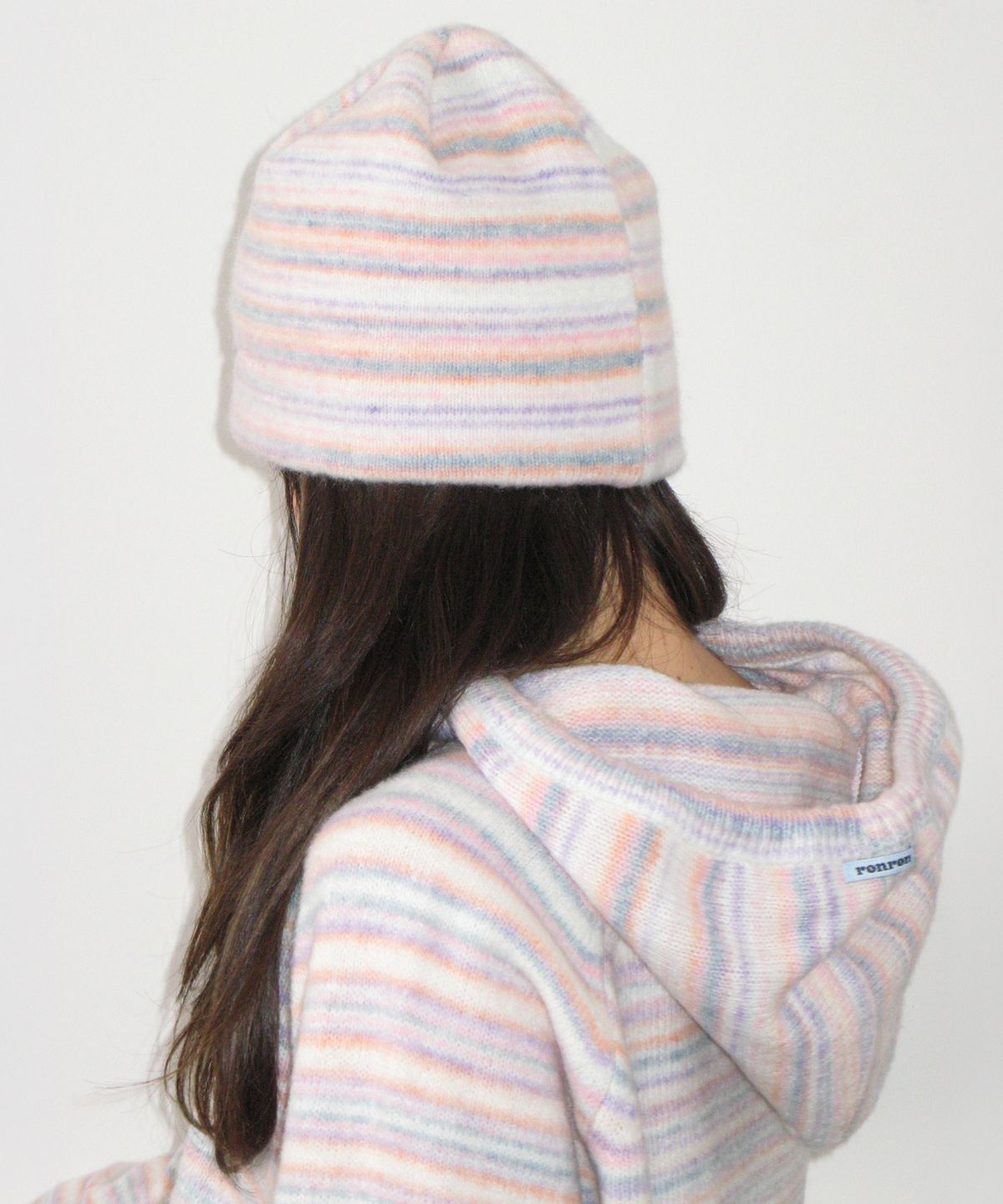 론론(RONRON) SOFT STRIPE KNIT BEANIE PURPLE