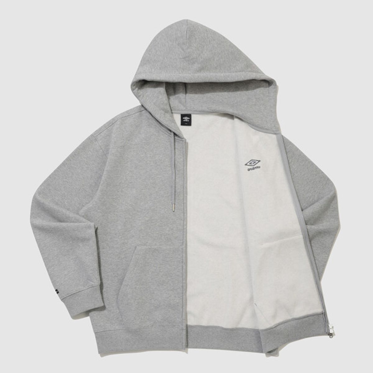 엄브로(UMBRO) 에센셜 기모 후드 집업 그레이 UR423CFTO1
