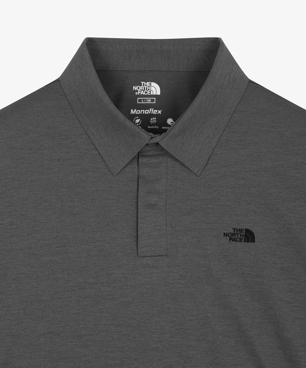 노스페이스(THE NORTH FACE) NT7QS55K 이지데이 긴팔 폴로 티셔츠 DARK CHARCOAL