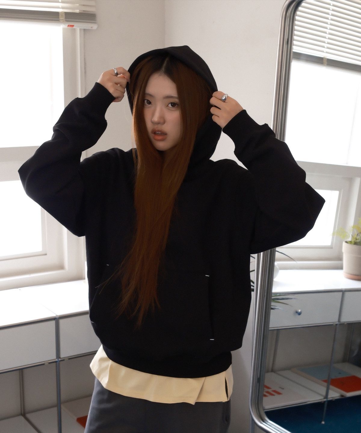 트리나타(TRINATA) 트리나타 센터로고 바텍 후드_블랙