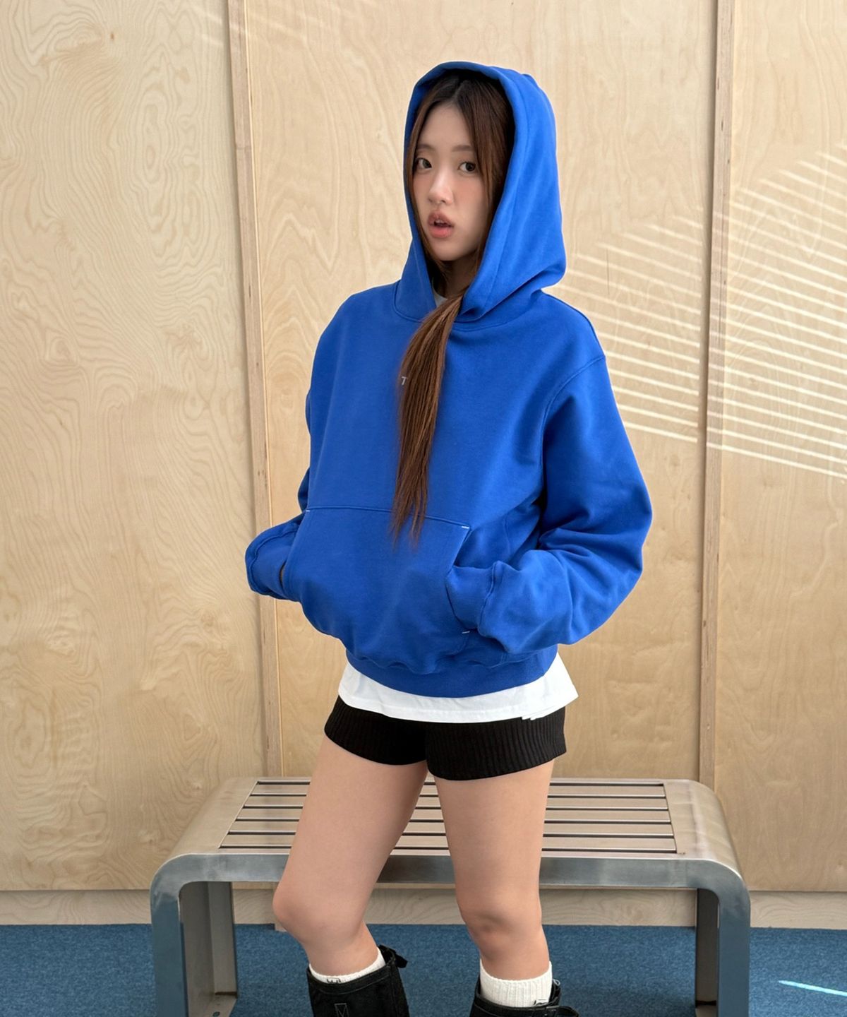 트리나타(TRINATA) 트리나타 센터로고 바텍 후드_코발트블루