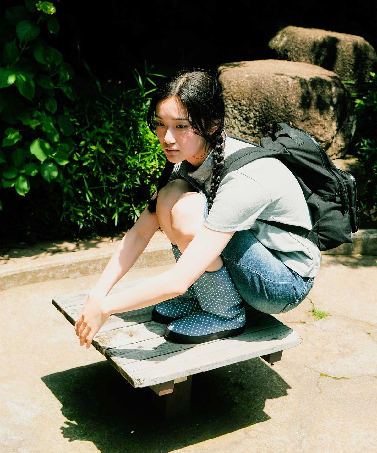 사파리스팟(SAFARISPOT) 베이직 사파리 도트 레인 부츠 (인디고)