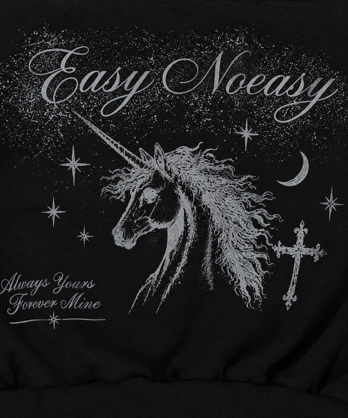 이지노이지(EASY NO EASY) 홀스 원숄더 스웻 셔츠 - 블랙