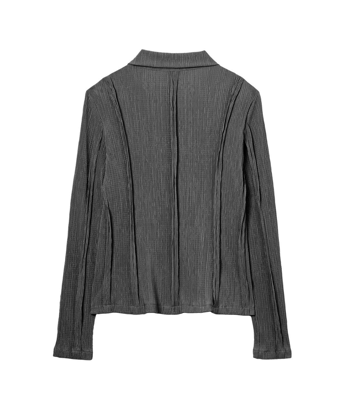 다이닛(DEINET) CUT OUT PLEATS SHIRT IN CHARCOAL