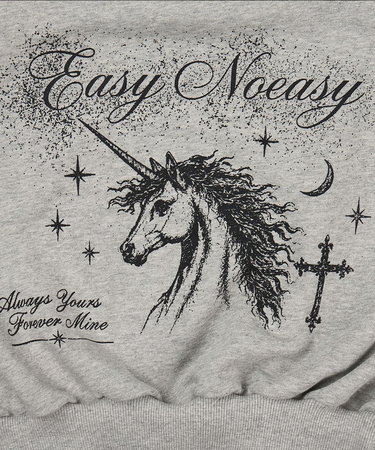 이지노이지(EASY NO EASY) 홀스 원숄더 스웻 셔츠 - 그레이