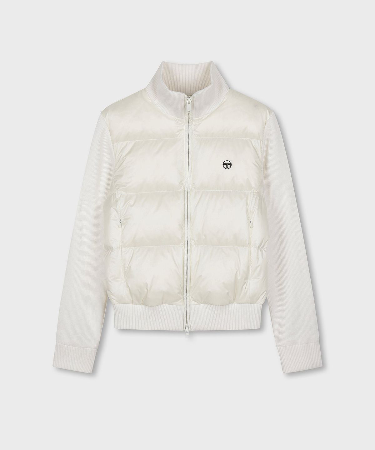 세르지오 타키니(SERGIO TACCHINI) W 스웨터 하이브리드 크롭 다운 (Ivory)