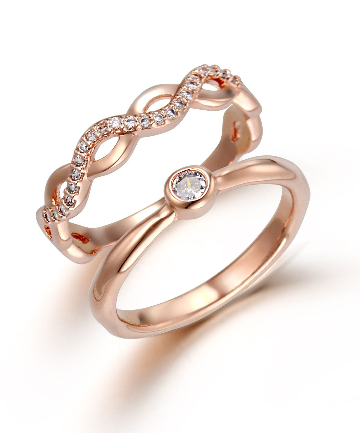 엘르주얼리(ELLEJEWELRY) 인피니티 웨이브 레이어드 링 2종 세트 ELBRWR151 (14K Gold Plated)