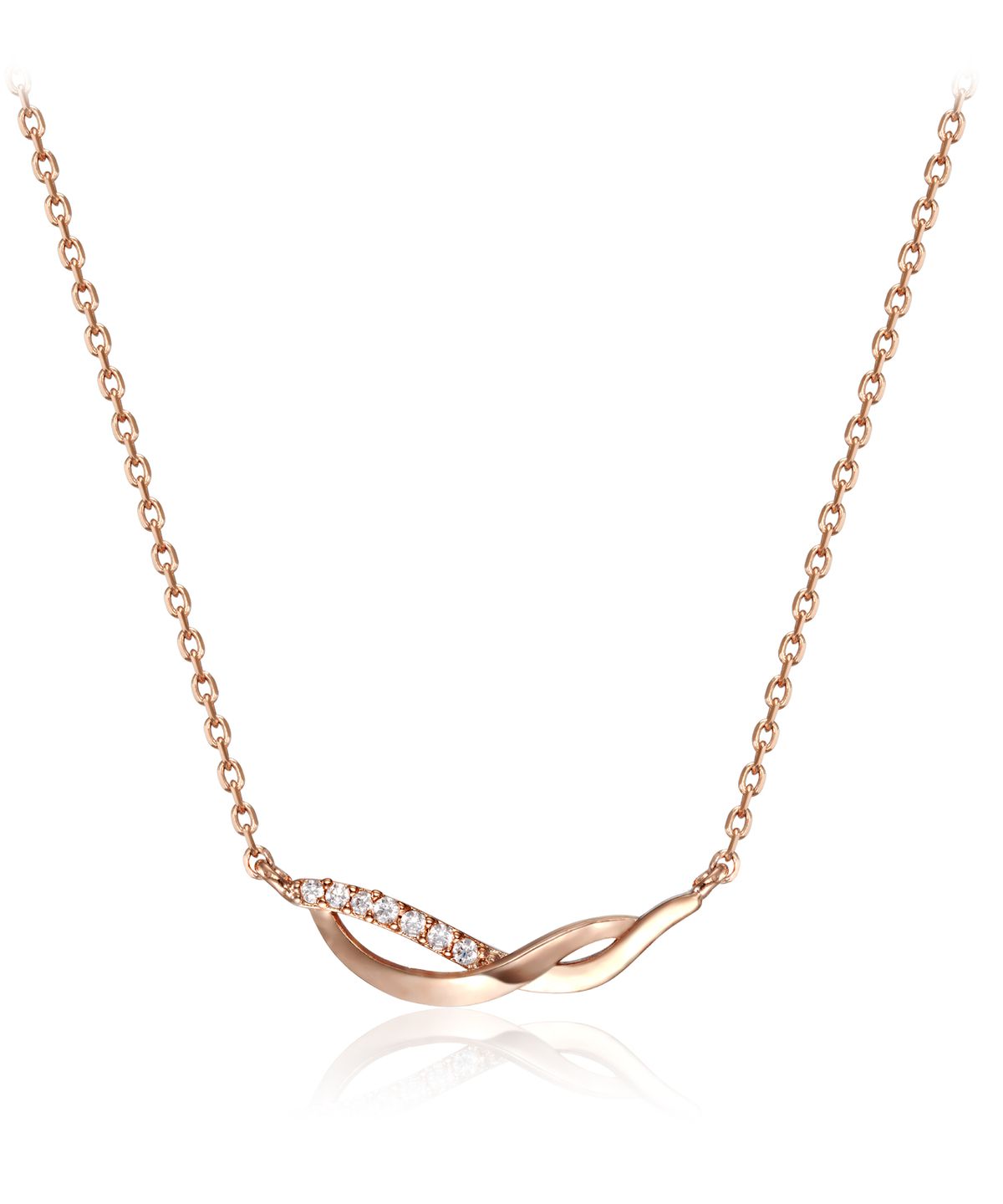 엘르주얼리(ELLEJEWELRY) 로제 웨이브 라인 목걸이 ELBRNN252 (14K Gold Plated)