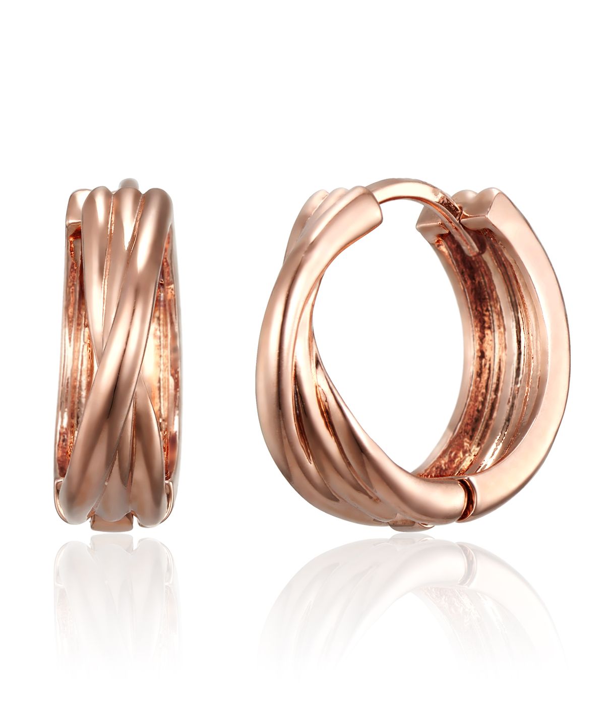 엘르주얼리(ELLEJEWELRY) 14K GF 트리플 커브 원터치 귀걸이 ELGPEE595