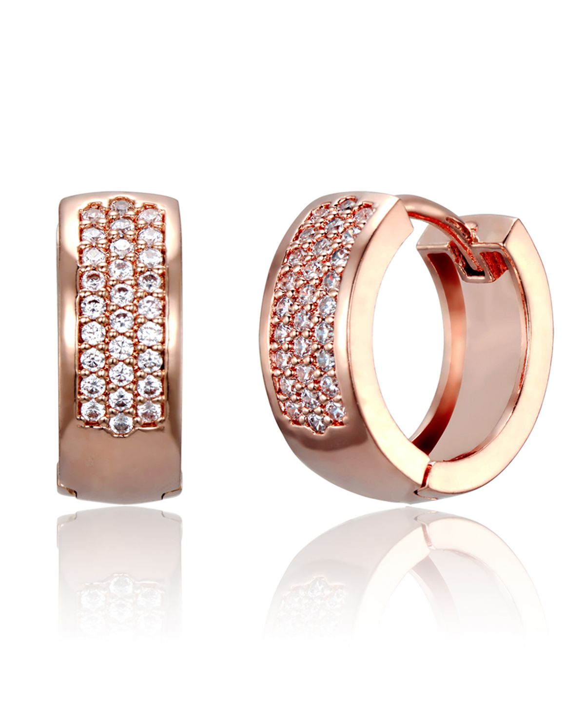 엘르주얼리(ELLEJEWELRY) 14K GF 큐빅 볼드 원터치 귀걸이 ELGPEE594