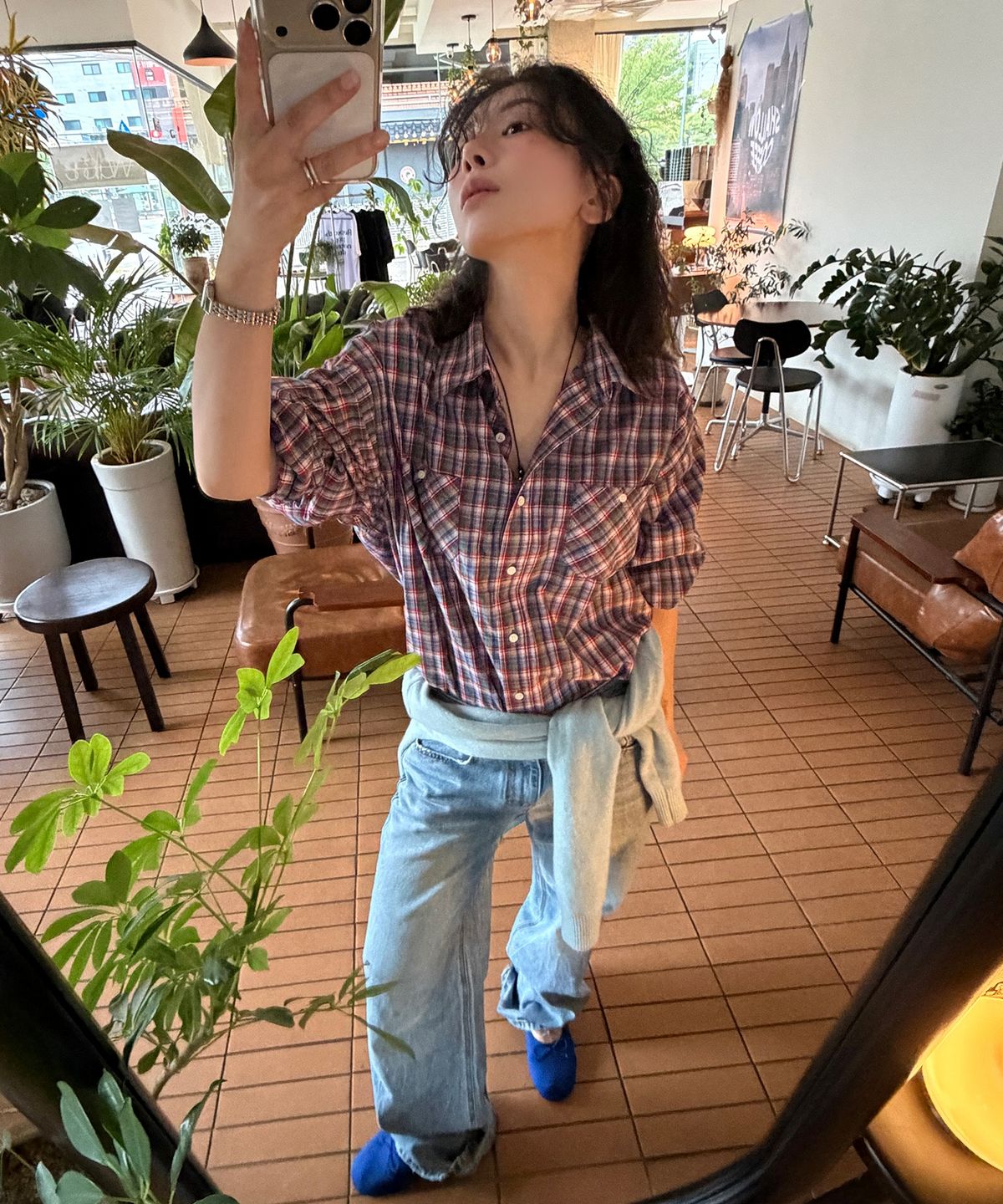 108파운드(108POUND) Days Multi Check Shirt_Berry Mix