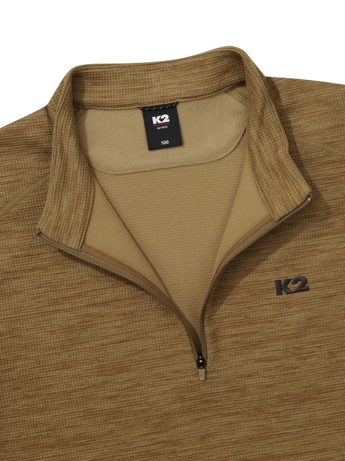 케이투(K2) FLYHIKE 멜란지 집업 티셔츠_Camel_KMU26225E3