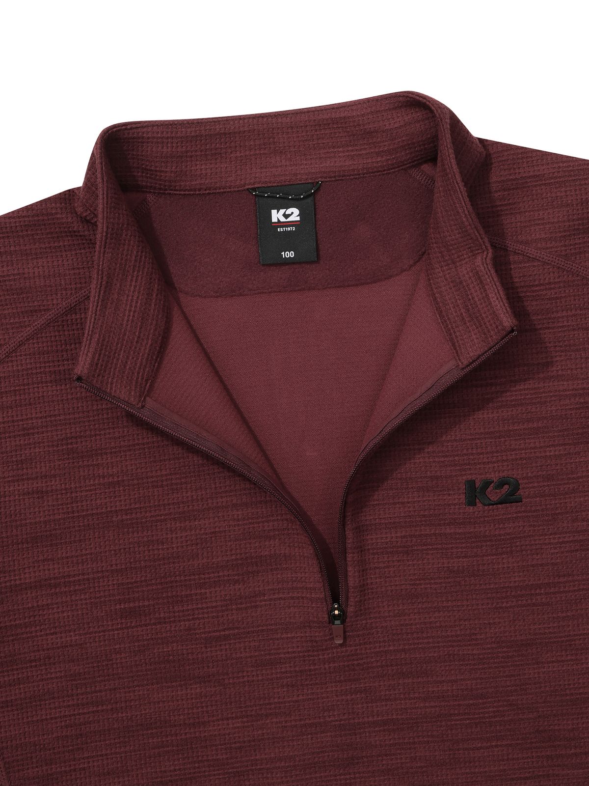 케이투(K2) FLYHIKE 멜란지 집업 티셔츠_Wine_KMU26225R8
