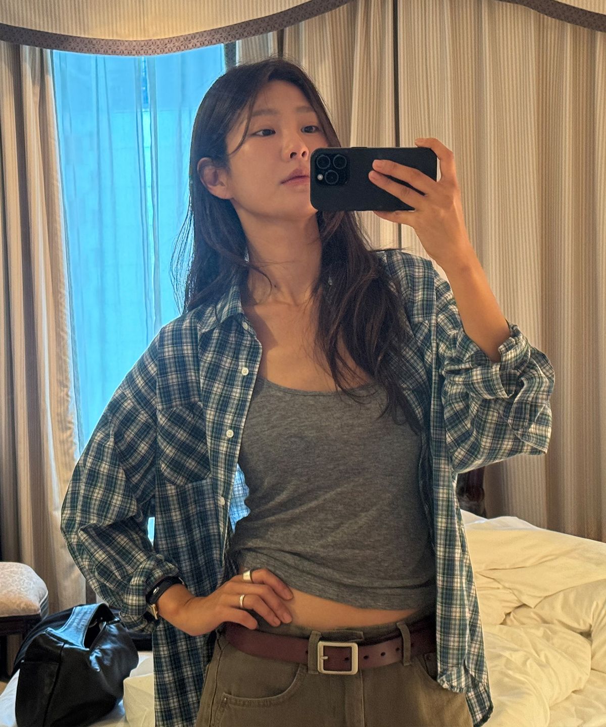 108파운드(108POUND) Days Multi Check Shirt_Forest Mix