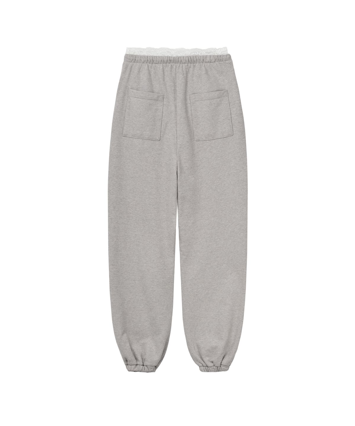 구월십일(GUWOLSIBIL) Laser Lace Layer Sweat Pants Grey Melange