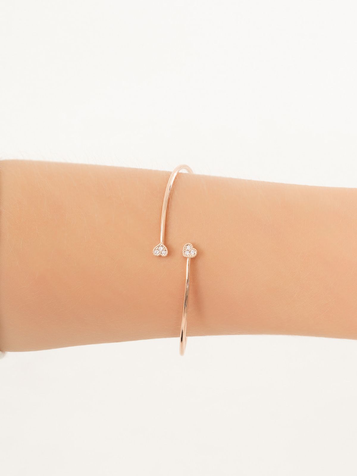 끄란느(CRANNE) 미니 하트 듀오 뱅글 팔찌 C24BB088 (14K Gold Plated)