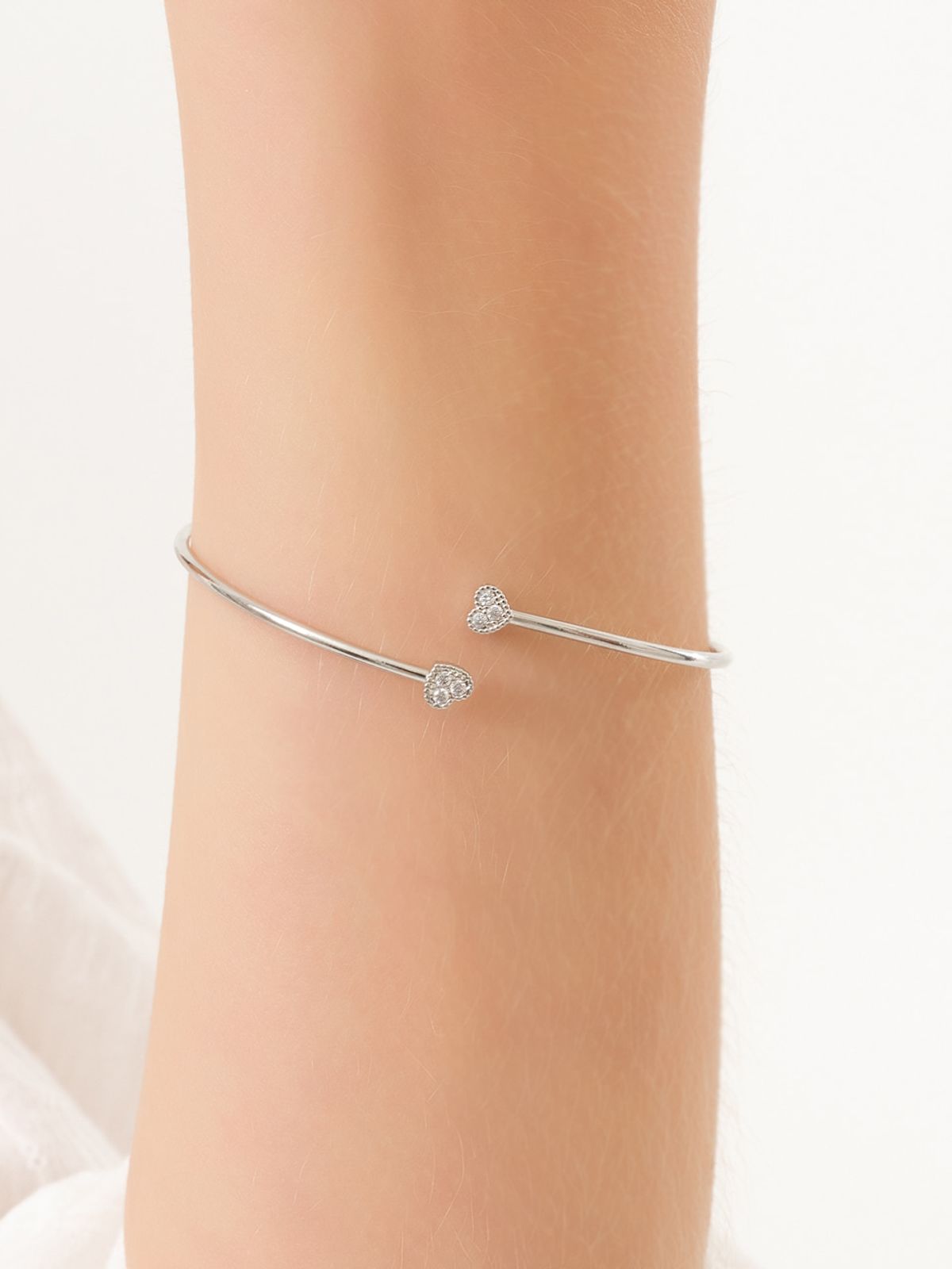 끄란느(CRANNE) 미니 하트 듀오 뱅글 팔찌 C24BB088 (14K Gold Plated)