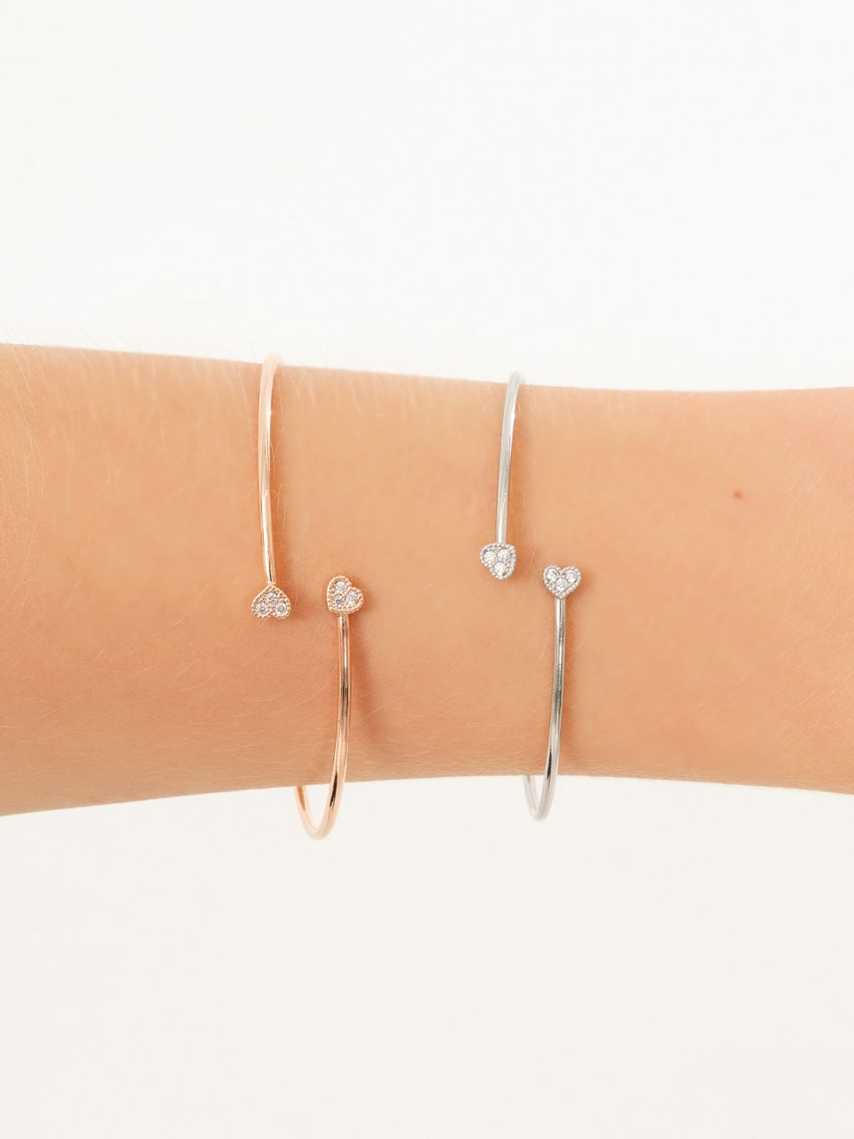 끄란느(CRANNE) 미니 하트 듀오 뱅글 팔찌 C24BB088 (14K Gold Plated)